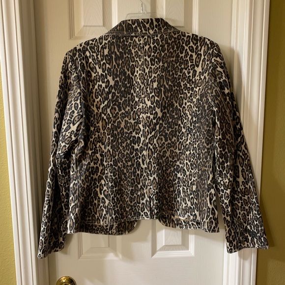 Leather Blazer-Leopard Print, 100% Real Leather - Picture 2 of 6